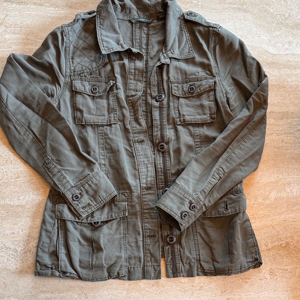 Eddie Bauer Olive Green Military Utility Jacket